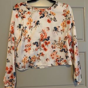 Zara printed cropped blouse